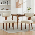 Dining Chairs Set of 2, Upholstered Fabric Kitchen Chairs with Solid Wood Legs, Modern Mid Century Accent Side Chairs for Dining Room Living Room, Ergonomic Comfort White (White, Set of 2)