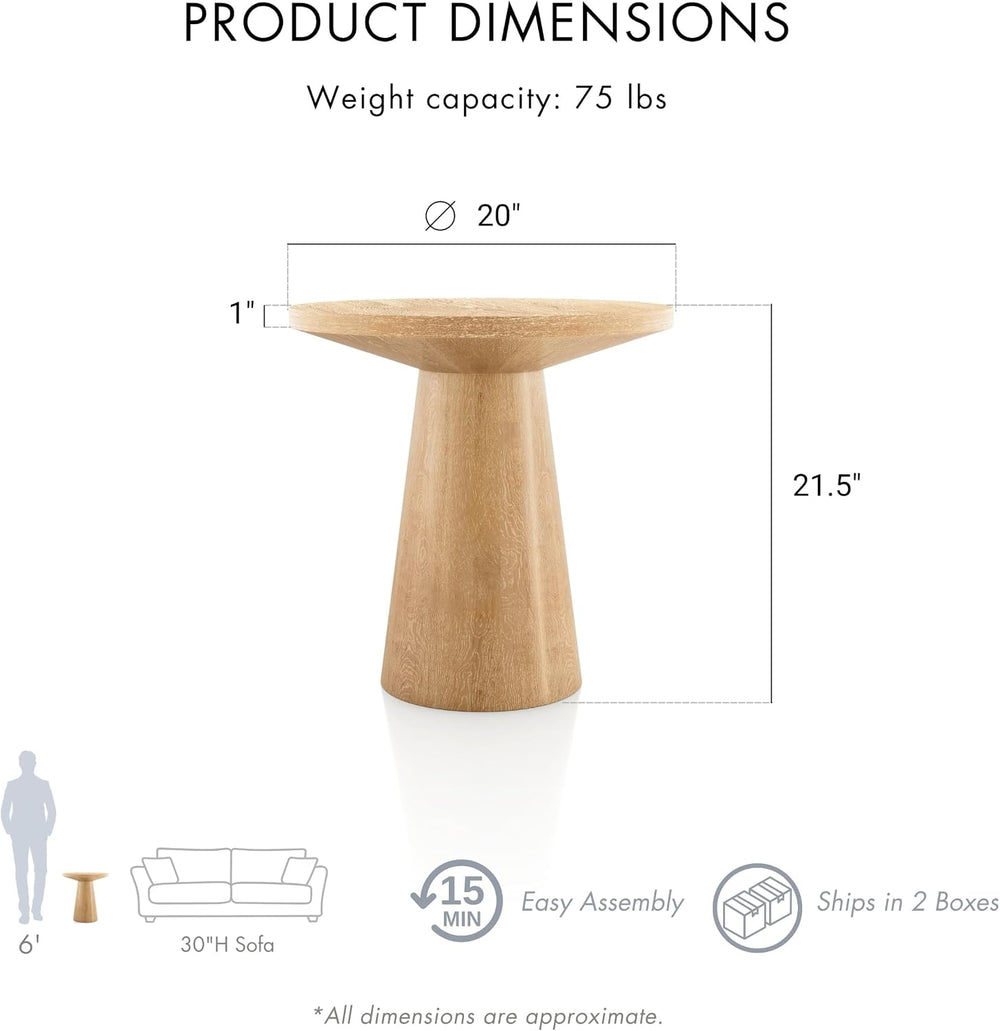 Furniture of America Lestara Modern Solid Wood 2-Piece Brown 29-inch Round En...