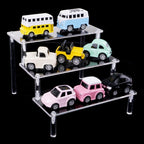 Display Rack Acrylic Multi Layer Ladder Shelf Stand Organizer Riser Steps Holder Suitable for Desktop Shop Gift Giving, 3 Ladder