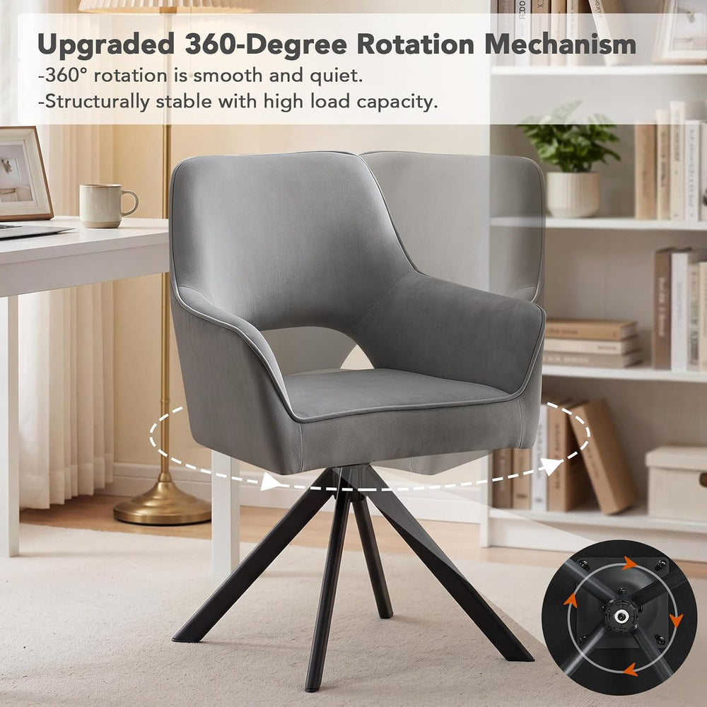 Furniliving Modern Swivel Dining Chairs Set of 2, Upholstered Chenille Dining...
