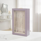Lolalet Necklace Organizer Box, 2-Layer Jewelry Storage Boxes with Clear Lid for Necklaces, Tangle-Free Necklace Display Case for Women Girls -Dusty Purple