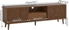 Mid Century Modern TV Stand for Televisions up to 70 Inches, with Sliding Doors and Storage, Television Stands, TV Consoles, Media Consoles for Living Room(Walnut-70inch)