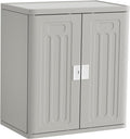 Amopatio Outdoor Storage Cabinet with 2 Shelves, Resin Storage Cabinet Waterproof Plastic Storage Shed - Outdoor Patio Tools, 19.7" D x 29.5" W x35.4 H, Gray