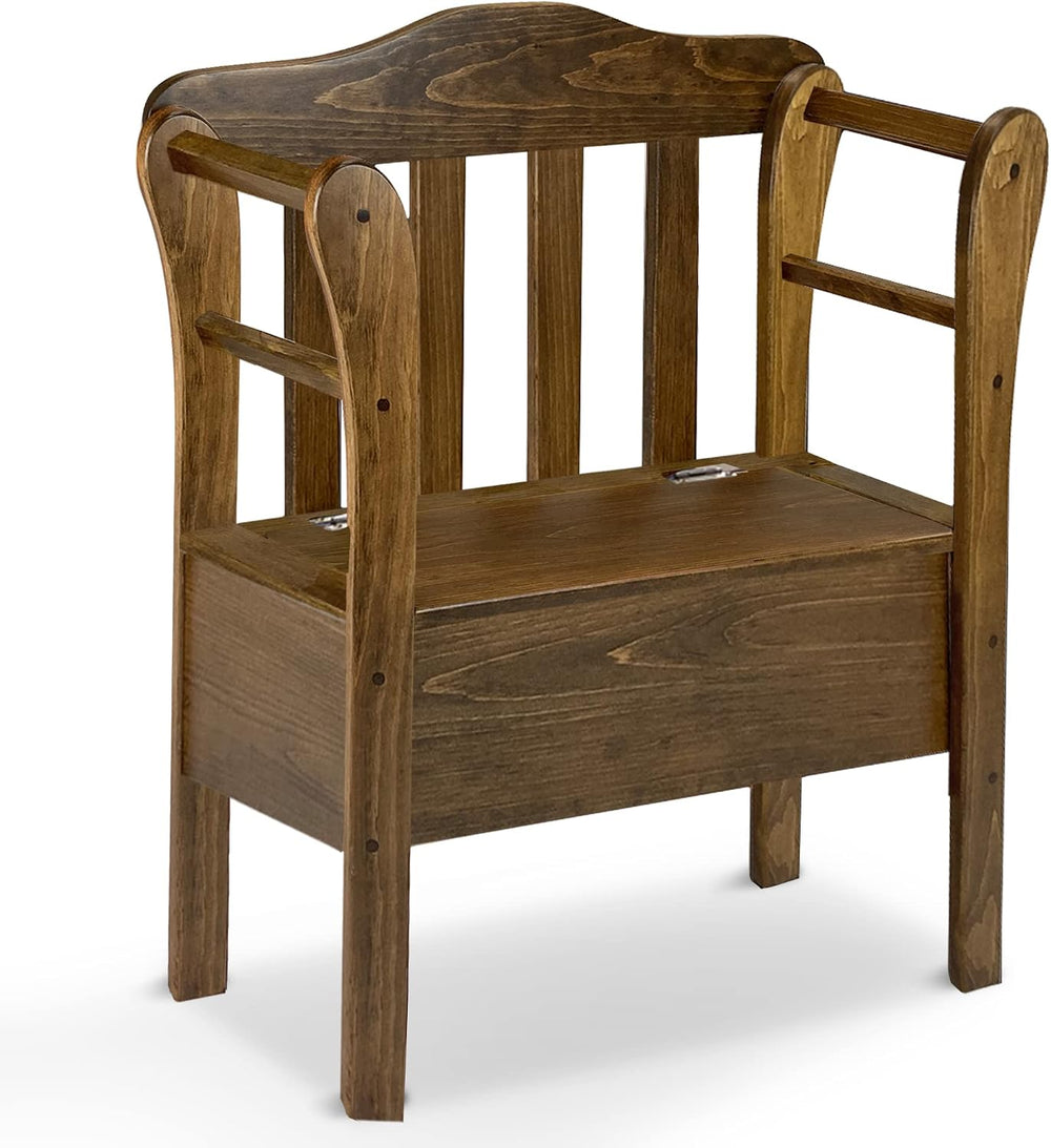Peaceful Classics Bench with Storage - Small Wooden Storage Bench for Entrywa...