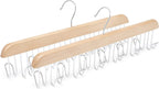 Amazon Basics Wooden Belt Hanger - Natural (Pack of 18)