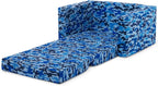 Delta Children Cozee Blue Camo Convertible Foam Chair to Lounger for Kids