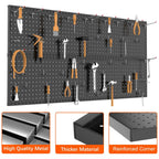 TORACK 4-Pack 12x24 inch Metal Pegboard Panels for Wall, Garage Tools Pegboard for Workbench, Modular Peg Board, Tool Organizer Board for Pegs(Black)