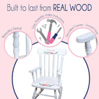 Girl's Personalized White Wood Rocking Chair Toddler Baby Gift (You are My Sunshine)