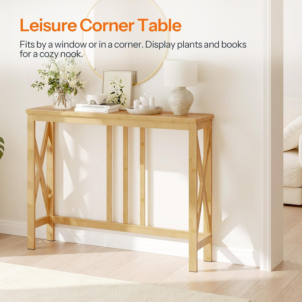 HOOBRO Narrow Console Table, Sofa Table for Entrance, 39.4" Long Entrywa...