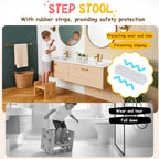 Montessori Weaning Table and Chair Set for Toddlers Age 1-3,with Blackboard | Flip Stool to Adjust Height, Storage Hooks, Puzzle Storage Boards, Natural Wood,CPC Certification,for Dining,Painting,Reading