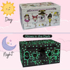 Ballerina Musical Jewelry Box for Girls - Glow In The Dark - Organizer with Heart Necklace and Bracelet Set - Cute Ballerina Music Box for Little Girls