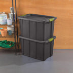Sterilite 8-Pack Storage Bins with Lids, Heavy Duty Totes, Tuff1, 30 Gallon, Flat Gray