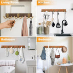 20 Pack Coat Hooks Wall Hooks for Hanging, Heavy Duty Double Prong Metal Hook Wall Mounted for Living Room, Bathroom, Kitchen, Bedroom for Coat, Bag, Scarf, Towel, Hat, Key, Cup (Bronze)