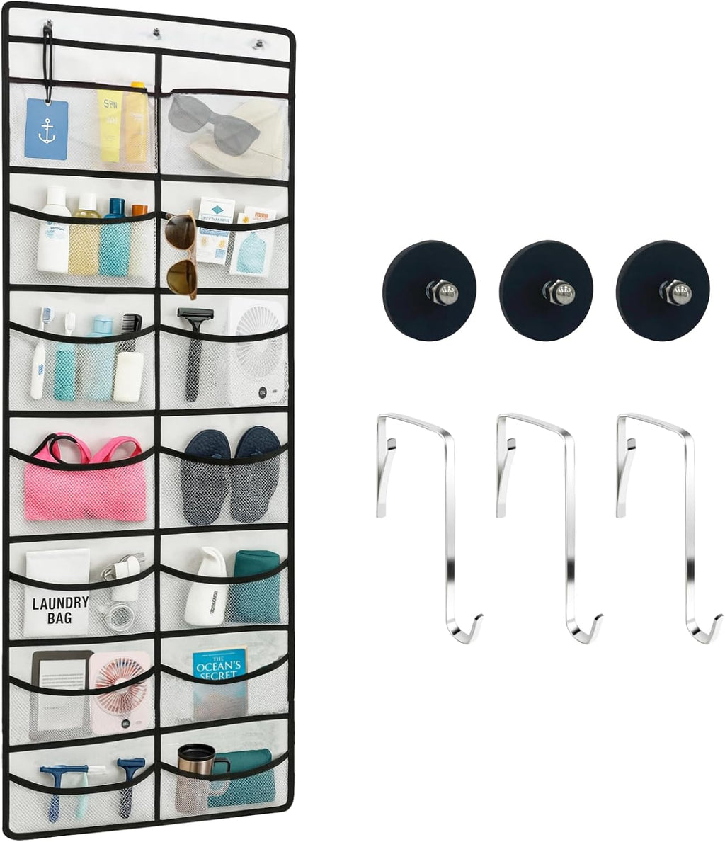 Magnetic Cruise Organizer, 14 Large Durable Pockets Over The Door Organizer For Cruise Ships, Magnetic & Hanging Cruise Organizer, Cruise Essentials 2026 （ 67" x 21.6"）
