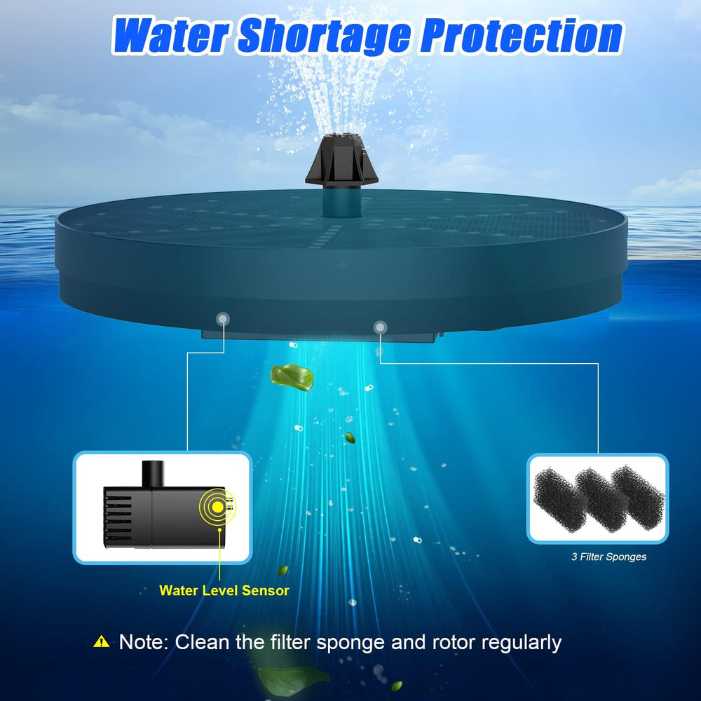 Solar Bird Bath Fountains Upgraded, 4W Solar Powered Water Fountain Pump with...