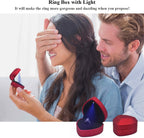 LED Lighted Ring Box, Heart Shaped Red Engagement Ring Case | Perfect for Wedding, Proposal, Anniversary, Ceremony, and Gift Giving, Light Up Every Sparkle, Protect The Jewelry