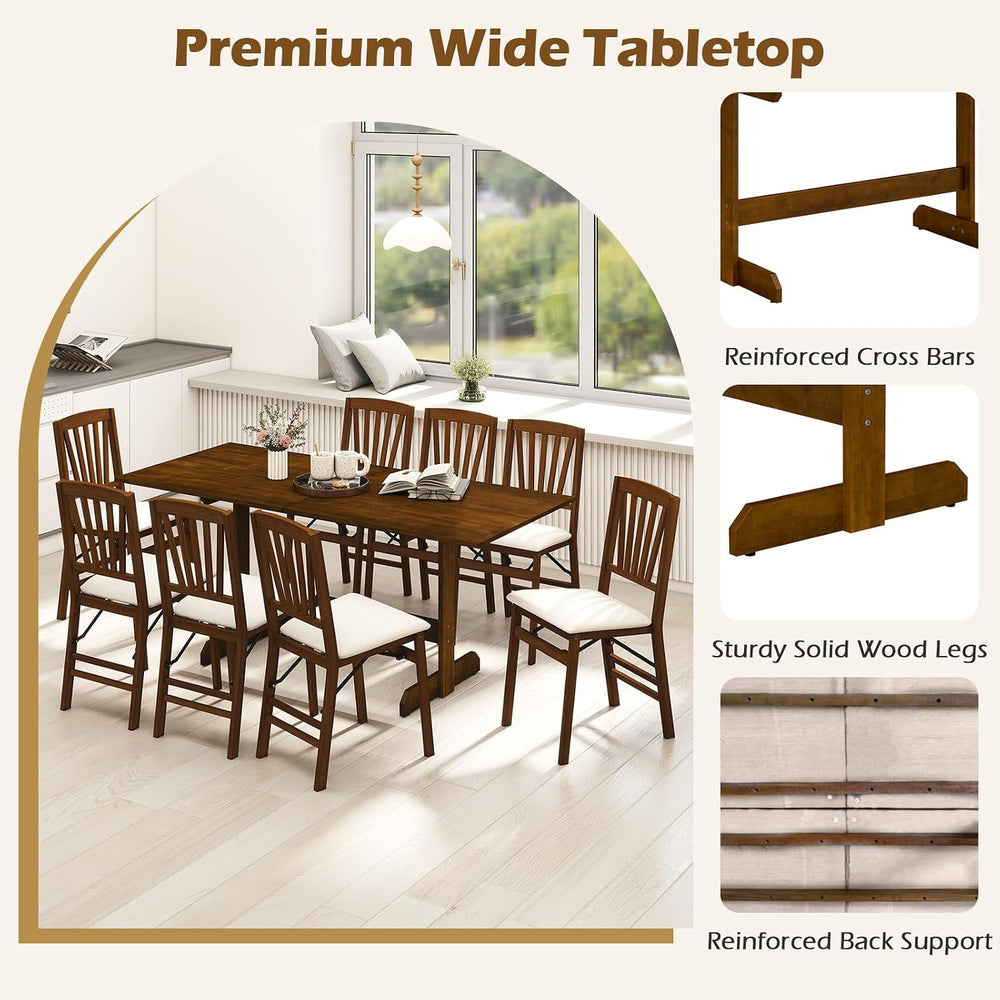 Giantex 71" Dining Table for 6-8, Large Kitchen Table with H-shaped Rubb...