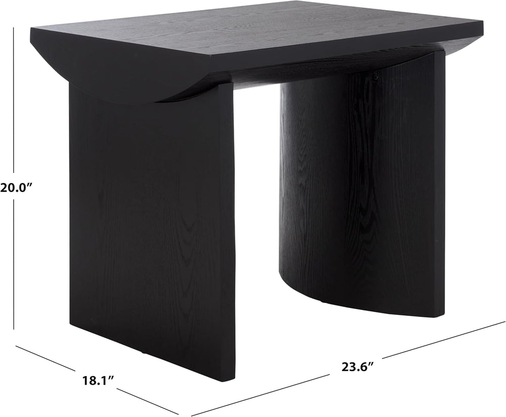 SAFAVIEH Home Collection - Bara Modern End Table, Black Rectangular Accent Si...
