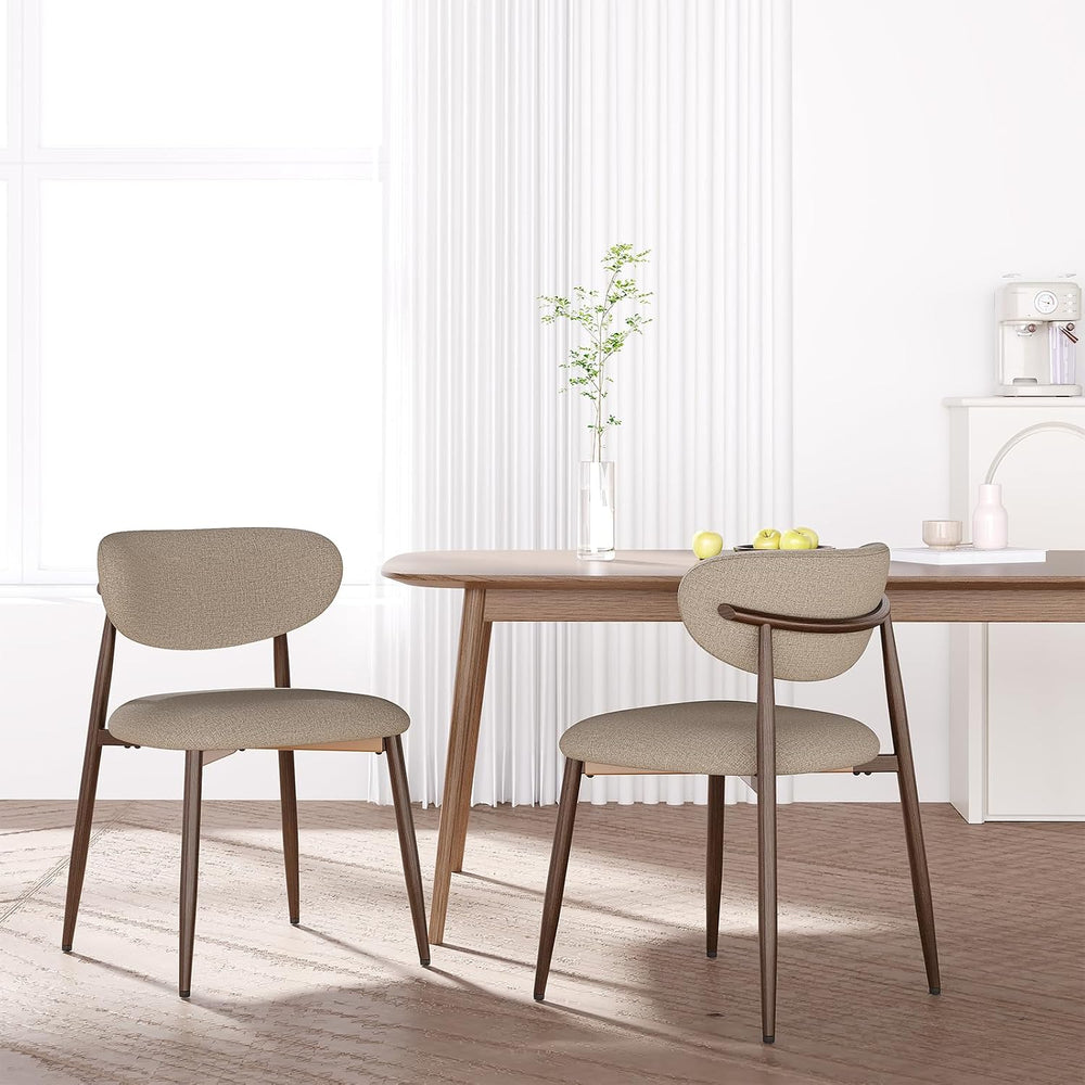 MALOL Upholstered Dining Chairs Set of 4, Curved Back Kitchen Chairs with Met...