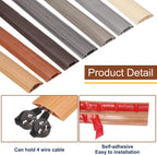 HARFINGTON 4ft Cord Cover Floor W0.6 x H0.33 Inner Channel PVC Hide Extension Cable Floor Wire Hider Wire Covers Protector for Prevent Cable Trips Cables Management, Wood Grey