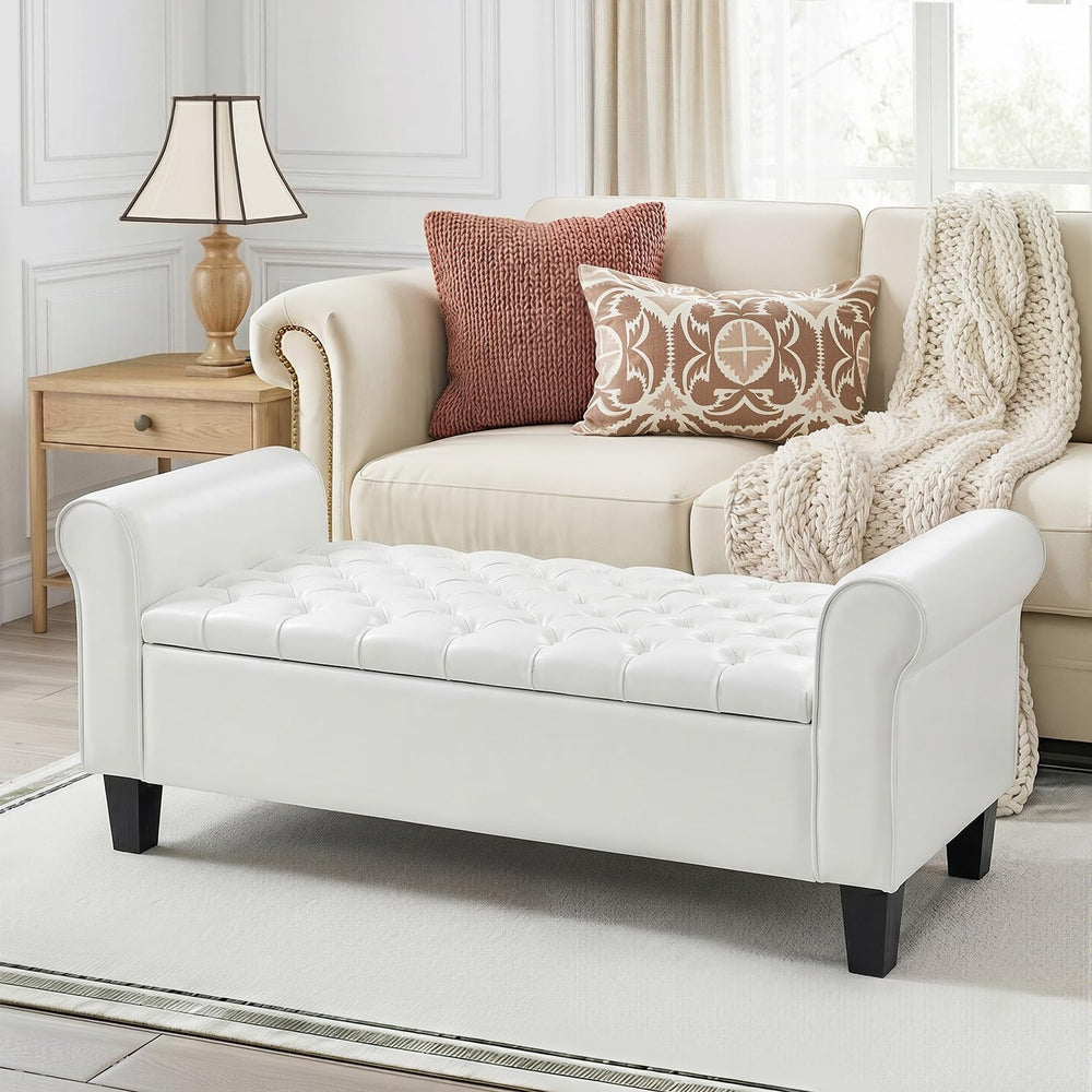 ECOTOUGE 55" Storage Ottoman Bench for Living Room, End of Bed Bench wit...