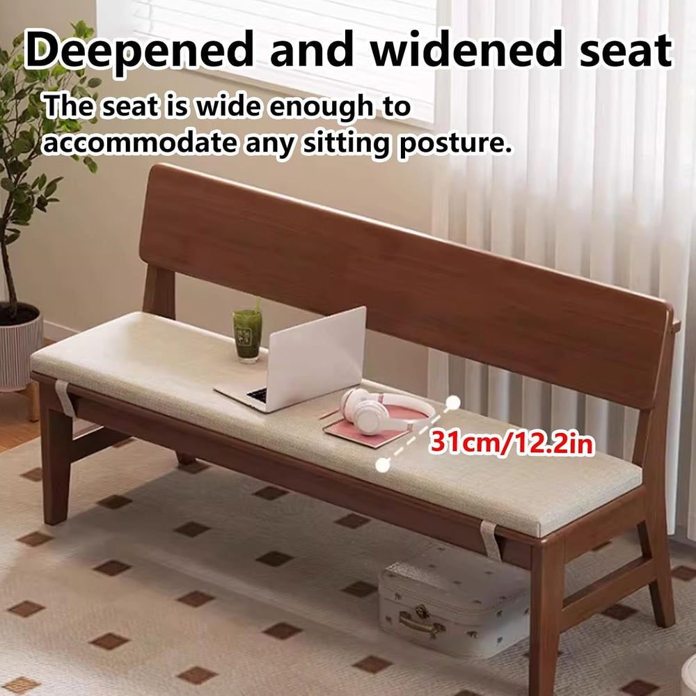 Traditional Wooden Dining Bench, Solid Wood Farmhouse Entryway Bench with Tal...