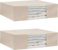 Clothes Storage Bags - 100% Cotton Canvas Sweater Storage Bags with Zipper - Reusable, Washable, Breathable, and Moth Proof Garment Bags - Convenient and Easy to Carry and Organize (2 Bags)