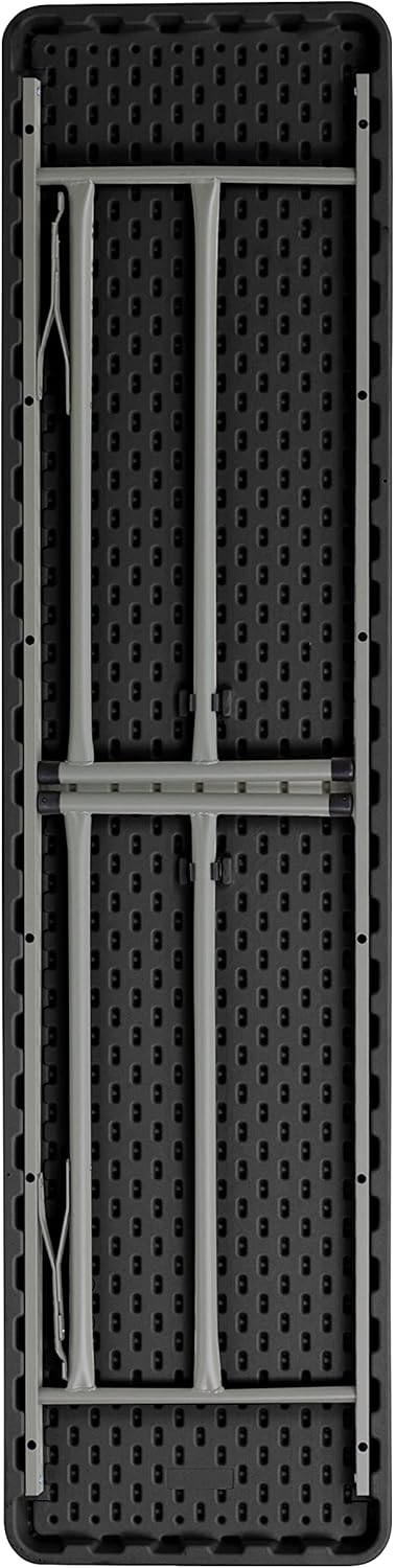 Flash Furniture Kathryn 6' Rectangular Plastic Folding Table, Long Plastic Foldable Table for Indoor/Outdoor Events, Black