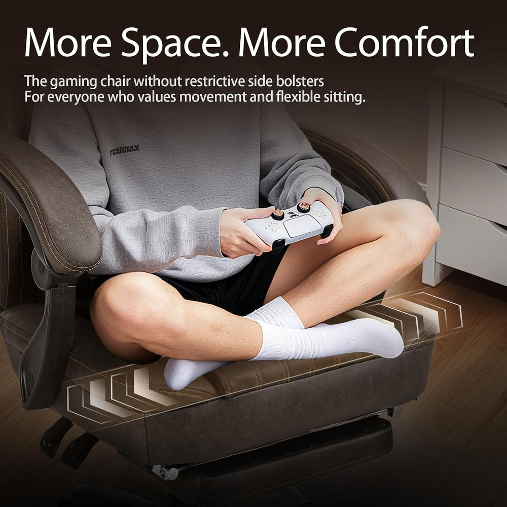 Dowinx Gaming Chair Breathable PU Leather Gamer Chair with Footrest Massage L...