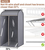 MISSLO 43" Hanging Garment Bags for Hanging Clothes Fully Enclosed Coat Bags for Closet Storage Clothes Cover with Large Clear Window and 3 Zippers (Rack not included), 2 Packs