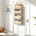 1 Pack 4-Tier Over the Door Organizer, Heavy-Duty Large Deep Pocket Hanging With 4 Large Front & 4 Side Pockets With for Pantry, Kitchen, Bathroom, Dorm, Beige