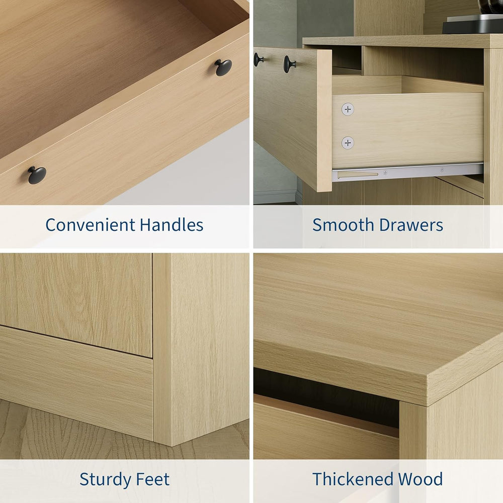 Patikuin Kitchen Pantry Storage Cabinet with Charging Station/Drawers/Doors/S...