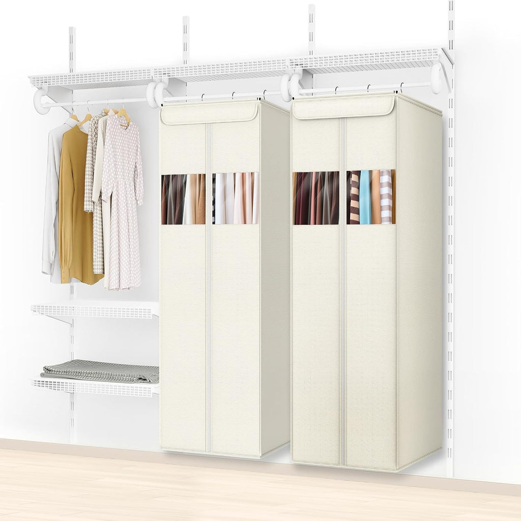 Zilink Clear Garment Bags for Hanging Clothes Garment Storage Bags 54 in | Clear Window, Space Saving, Large Hanging Garment Bag for Closet Storage for Suits, Coats, Dresses, 2 Pack