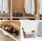 Clear Belt Organizer, Extendable Acrylic Belt Storage Holder with Adjustable Dividers, Belts Storage Container for Drawer and Closet Organization