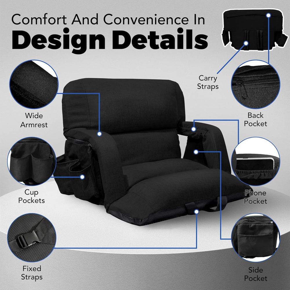 Wide Stadium Seats With Back Support, Exclusive "Sofa Style" Design...