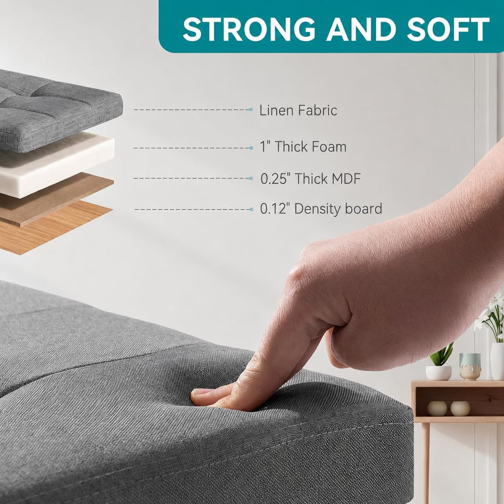 BRIAN & DANY Ottoman with Storage, Small Storage Ottoman for Dorm, Linen ...