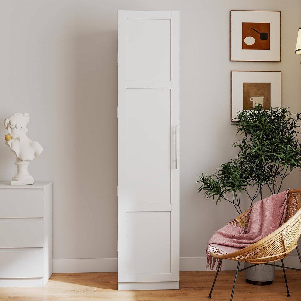 LUMISOL Tall Kitchen Pantry Cabinet with 6 Shelves and 6 Side Racks, Modern B...