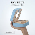 Parima Small Jewelry Box for Girls, Travel Initial Jewelry Boxs for Girls | Small Jewelry Organizer Box | Travel Jewelry Case Jewelry Organizer | Mini Jewelry Case - Letter G, Sky Blue