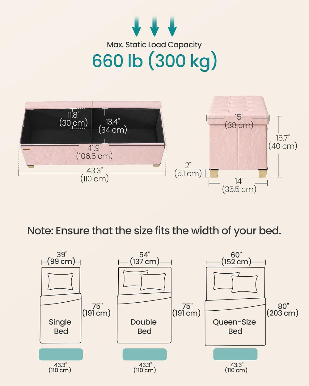 SONGMICS Storage Ottoman Bench, PU Leather Foldable Footrest, Padded Seat | C...