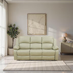 Recliner Sofa Set Couches for Living Room Chair Recycled Leather Fabric Living Room Furniture Sets, Adjusted Loveseat Reclining Couch Furniture Sofa Set for Theater Seating, 3-Seater, Beige