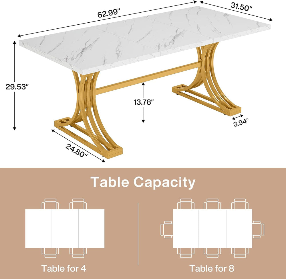 Tribesigns 63-Inch Rectangular Dining Table for 4 to 6, Modern Kitchen Tables...