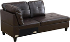 L-Shaped Combination Sofa Set, Luxurious Synthetic Leather Living Room Sofa, Suitable for Living Rooms, Bedrooms, Apartments, and Offices