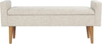 HomePop Fulton 48" Storage Bench - Textured Cream Fabric