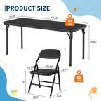 GAOMON 7 Piece Set Folding Table and Chairs Set, Boys and Girls Activity Table and Chairs Set for Dining Room,Daycare,Classrooms