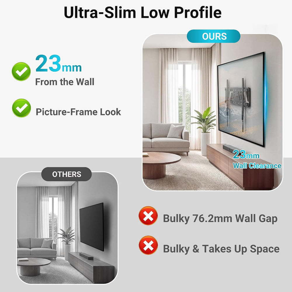 BONTEC Heavy Duty Fixed TV Wall Mount, 43-100 Inch TVs, Max VESA 800x600mm | ...