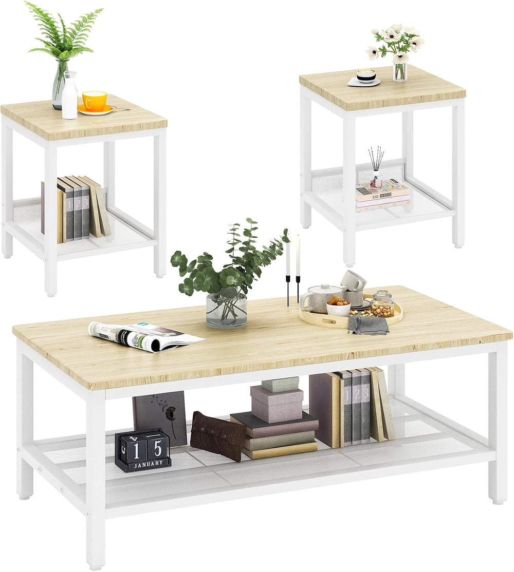 AWQM Coffee Table Coffee Table and end Table Sets Living Room Table | For Liv...