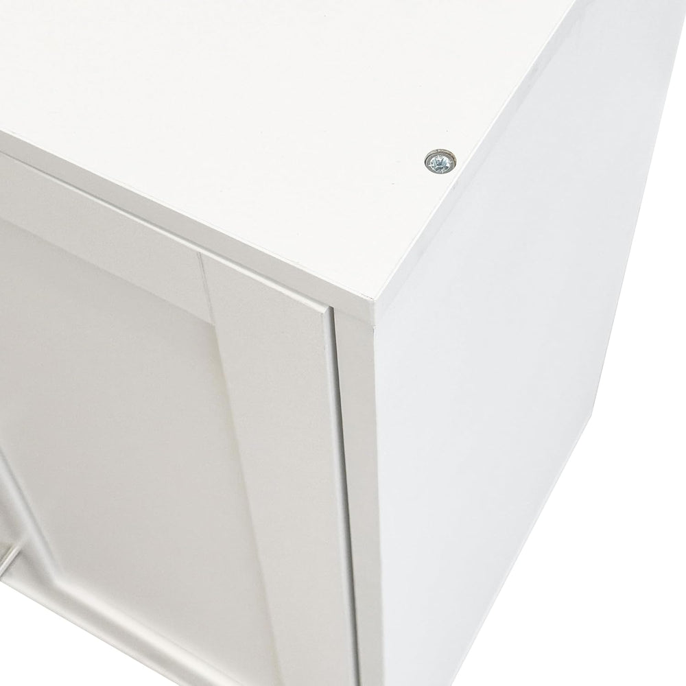 L Shape Wall Mounted Storage Cabinet, White Floating Sideboard Buffet Cabinet...