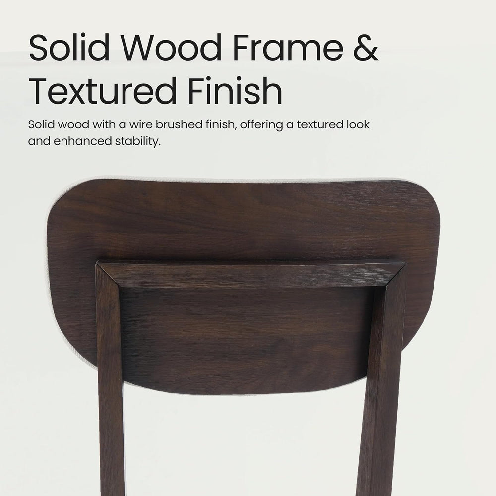 COLAMY Solid Wood Dining Chairs Set of 6, Mid Century Modern Upholstered Kitc...