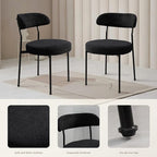 SoarFlash Kitchen Table and Chairs for 2, 31.5" Dining Table Set for 2 with Boucle Upholstered Chairs, 3 Piece Round Kitchen Table Set, Dining Room Table Set for Small Space, Apartment, Black