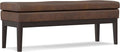 SIMPLIHOME Carlson 45-inch Wide Vegan Faux Leather Ottoman Bench in Distressed Black with Solid Wood Frame for Living Room, Entryway, or Bedroom